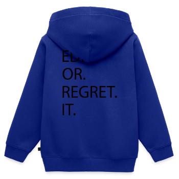 cups joke editor fun cool blog writer birthday - Kinder Premium Organic Zip Hoodie - Royalblau - Hinten - AI Model Kid Male (0cm)
