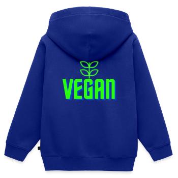 Vegan - Kinder Premium Organic Zip Hoodie - Royalblau - Hinten - AI Model Kid Male (0cm)