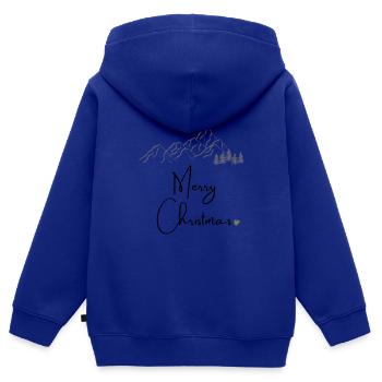 Merry Christmas - Kinder Premium Organic Zip Hoodie - Royalblau - Hinten - AI Model Kid Male (0cm)