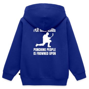 Eishockey Wintersport Geschenk Eishockeyteam - Kinder Premium Organic Zip Hoodie - Royalblau - Hinten - AI Model Kid Male (0cm)