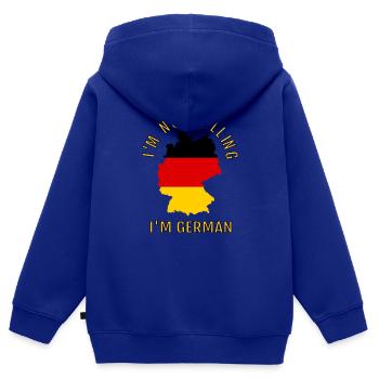 Ich schreie nicht, ich bin Deutsch-Deutsch-Deutsche - Kinder Premium Organic Zip Hoodie - Royalblau - Hinten - AI Model Kid Male (0cm)