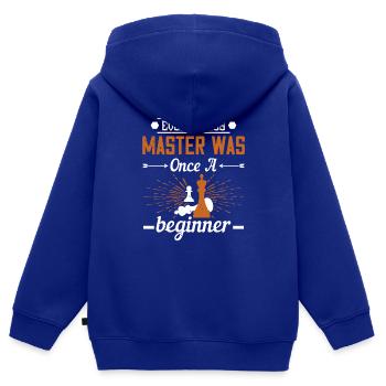 Chaque maître d’échecs était autrefois un débutant - Sweat Premium à capuche zippé enfant bio - bleu roi - Dos - AI Model Kid Male (0cm)