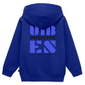 Ondes positives - Sweat Premium à capuche zippé enfant bio - bleu roi - Dos - AI Model Kid Male (0cm)