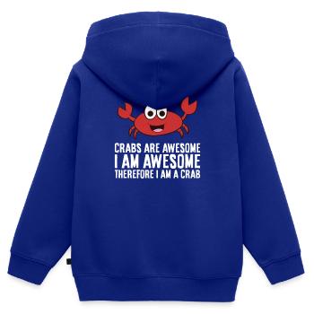 Krabben sind fantastisch Ich bin fantastisch, - Kinder Premium Organic Zip Hoodie - Royalblau - Hinten - AI Model Kid Male (0cm)