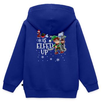 Lustige Elfen-Zapfsäule - Lustige lustige Weihnachten - Kinder Premium Organic Zip Hoodie - Royalblau - Hinten - AI Model Kid Male (0cm)