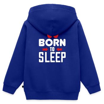 Né pour dormir 01 - Sweat Premium à capuche zippé enfant bio - bleu roi - Dos - AI Model Kid Male (0cm)