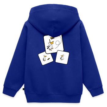 Pelican Fake News Comics - Kinder Premium Organic Zip Hoodie - Royalblau - Hinten - AI Model Kid Male (0cm)