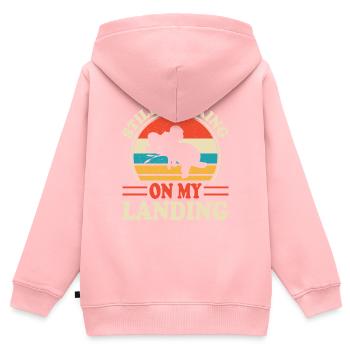 still working on my landing - love koalas - Sweat Premium à capuche zippé enfant bio - rose - Dos - AI Model Kid Female (0cm)