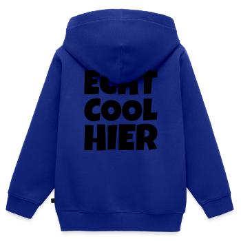 Echt Cool Hier - Kinder Premium Organic Zip Hoodie - Royalblau - Hinten - AI Model Kid Male (0cm)