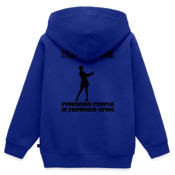 Golf Golf Club Golfer Citation Balle de Golf - Sweat Premium à capuche zippé enfant bio - bleu roi - Dos - AI Model Kid Male (0cm)