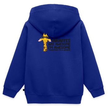 Giraffen sind fantastisch. Ich bin fantastisch, - Kinder Premium Organic Zip Hoodie - Royalblau - Hinten - AI Model Kid Male (0cm)