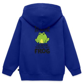 Frösche sind fantastisch Ich bin fantastisch, - Kinder Premium Organic Zip Hoodie - Royalblau - Hinten - AI Model Kid Male (0cm)