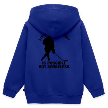 Eishockeyteam Eishockey Wintersport Geschenk - Kinder Premium Organic Zip Hoodie - Royalblau - Hinten - AI Model Kid Male (0cm)