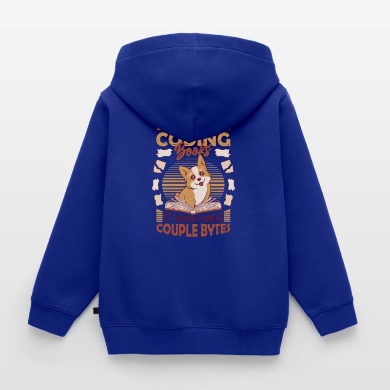 Dog Bytes Code Computer Joke Programmation Sweat Premium à capuche zippé enfant bio