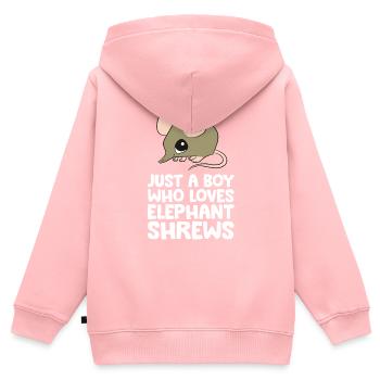 Just a Boy Who Loves Elephant Shrews - Kids Premium Organic Zip-up Hoodie - rose - Back - AI Model Kid Female (0cm)