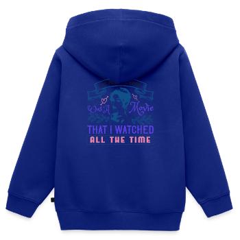 Die Braut der Prinzessin war ein Film, den ich gesehen habe - Kinder Premium Organic Zip Hoodie - Royalblau - Hinten - AI Model Kid Male (0cm)