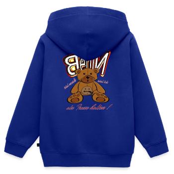 Berliner Schnauze - Kinder Premium Organic Zip Hoodie - Royalblau - Hinten - AI Model Kid Male (0cm)