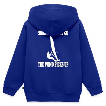 Windsurfer Surf Cadeau Kitesurfer Windsurf - Sweat Premium à capuche zippé enfant bio - bleu roi - Dos - AI Model Kid Male (0cm)