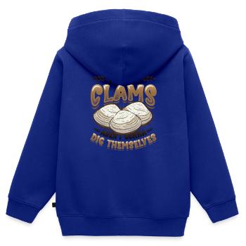 Diese Muscheln Graben Sich Nicht Selbst Aus - Kinder Premium Organic Zip Hoodie - Royalblau - Hinten - AI Model Kid Male (0cm)