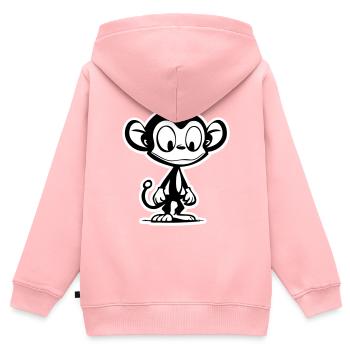 Affe Cartoon Comic - Kinder Premium Organic Zip Hoodie - Rosa - Hinten - AI Model Kid Female (0cm)