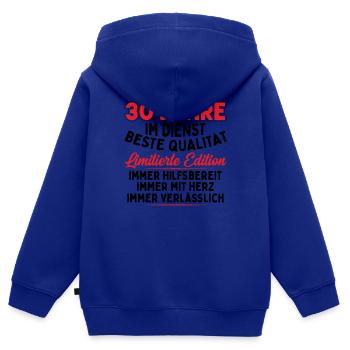 30 Jahre Im Dienst - Kinder Premium Organic Zip Hoodie - Royalblau - Hinten - AI Model Kid Male (0cm)