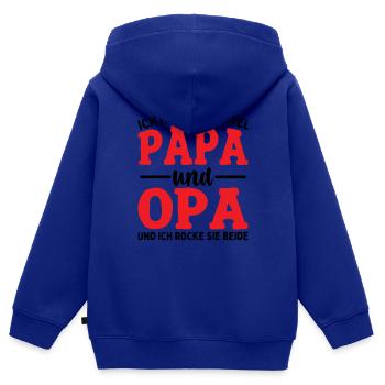 Ich Habe Zwei Titel Papa Und Opa - Kinder Premium Organic Zip Hoodie - Royalblau - Hinten - AI Model Kid Male (0cm)