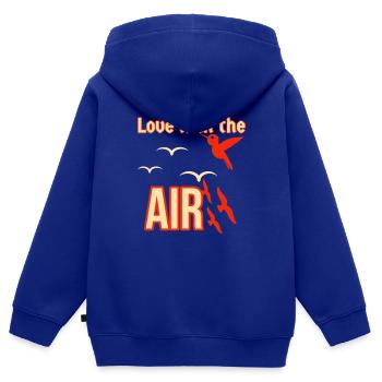 Liebe liegt in der Luft Vögel - Kinder Premium Organic Zip Hoodie - Royalblau - Hinten - AI Model Kid Male (0cm)
