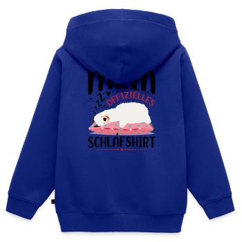 Mein Offizielles Schlafshirt - Kinder Premium Organic Zip Hoodie - Royalblau - Hinten - AI Model Kid Male (0cm)