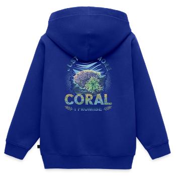 Nur Noch Eine Koralle, Verspreche Ich, Riffbecken - Kinder Premium Organic Zip Hoodie - Royalblau - Hinten - AI Model Kid Male (0cm)