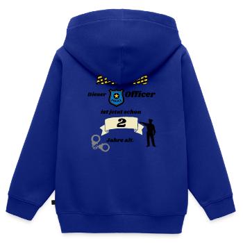 Polizei - 2. Geburtstag, für coole Polizisten - Kinder Premium Organic Zip Hoodie - Royalblau - Hinten - AI Model Kid Male (0cm)