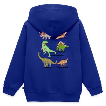 Dinosaurier Arten - Kinder Premium Organic Zip Hoodie - Royalblau - Hinten - AI Model Kid Male (0cm)