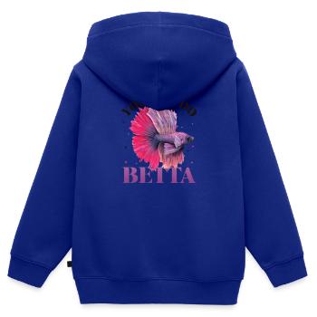 Détention de poisson betta - Sweat Premium à capuche zippé enfant bio - bleu roi - Dos - AI Model Kid Male (0cm)