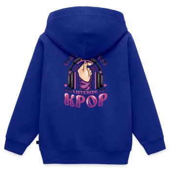 Ich Höre Dich Nicht, Ich Höre Kpop - Kinder Premium Organic Zip Hoodie - Royalblau - Hinten - AI Model Kid Male (0cm)
