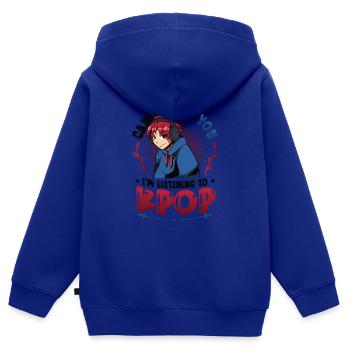 Ich Höre Dich Nicht, Ich Höre Kpop - Kinder Premium Organic Zip Hoodie - Royalblau - Hinten - AI Model Kid Male (0cm)