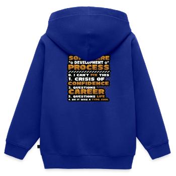Software-Entwicklungsprozess, Programmierung - Kinder Premium Organic Zip Hoodie - Royalblau - Hinten - AI Model Kid Male (0cm)
