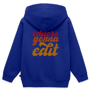 Les éditeurs vont modifier - Sweat Premium à capuche zippé enfant bio - bleu roi - Dos - AI Model Kid Male (0cm)