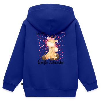 Ich Werde Eine Große Schwester 2024 - Kinder Premium Organic Zip Hoodie - Royalblau - Hinten - AI Model Kid Male (0cm)