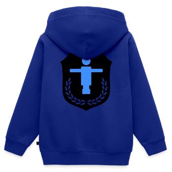 kicker wappen - Kinder Premium Organic Zip Hoodie - Royalblau - Hinten - AI Model Kid Male (0cm)