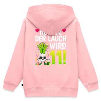 Hurra der Lauch wird 11 - Kinder Premium Organic Zip Hoodie - Rosa - Hinten - AI Model Kid Female (0cm)