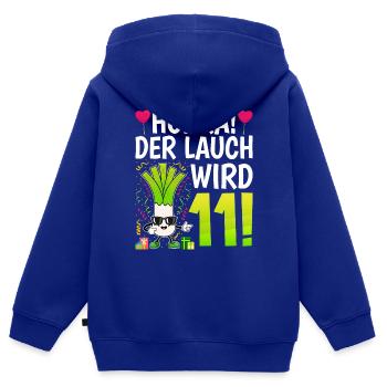 Hurra der Lauch wird 11 - Kinder Premium Organic Zip Hoodie - Royalblau - Hinten - AI Model Kid Male (0cm)