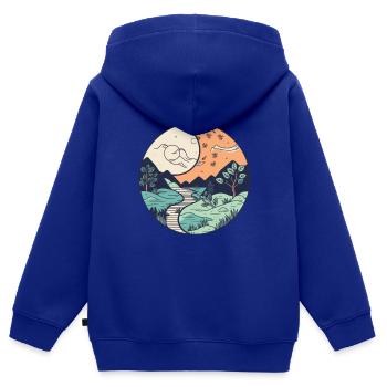 wundervolle Natur - Kinder Premium Organic Zip Hoodie - Royalblau - Hinten - AI Model Kid Male (0cm)