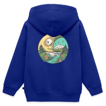 wundervolle Natur - Kinder Premium Organic Zip Hoodie - Royalblau - Hinten - AI Model Kid Male (0cm)
