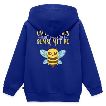 Optimismus Sumsi mit Po - Kinder Premium Organic Zip Hoodie - Royalblau - Hinten - AI Model Kid Male (0cm)