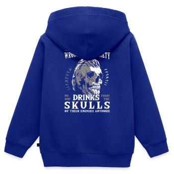 Trinke aus dem Schädel deiner Feinde - Kinder Premium Organic Zip Hoodie - Royalblau - Hinten - AI Model Kid Male (0cm)