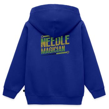 Magicien de l’aiguille, acupuncteur - Sweat Premium à capuche zippé enfant bio - bleu roi - Dos - AI Model Kid Male (0cm)
