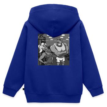 GYM - Kids Premium Organic Zip-up Hoodie - royal blue - Back - AI Model Kid Male (0cm)