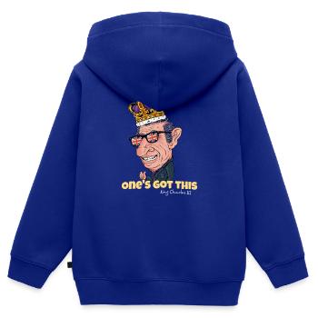 Man hat das, König Charles III. - God Save The - Kinder Premium Organic Zip Hoodie - Royalblau - Hinten - AI Model Kid Male (0cm)