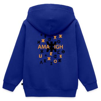 AMAZIGH SYMBOL BERBER Z IMAZIGHEN KABYLEN JUWEL - Kinder Premium Organic Zip Hoodie - Royalblau - Hinten - AI Model Kid Male (0cm)