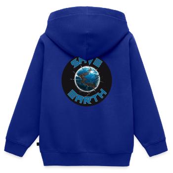 RETTE DIE ERDE - Kinder Premium Organic Zip Hoodie - Royalblau - Hinten - AI Model Kid Male (0cm)
