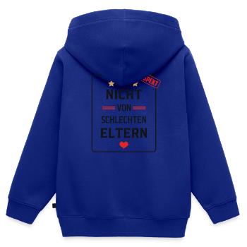 Nicht von schlechten Eltern - Kinder Premium Organic Zip Hoodie - Royalblau - Hinten - AI Model Kid Male (0cm)